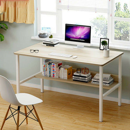100cm Computer Desk Writing Study Table Office With Shelves Corner Study Home UK
