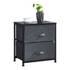 Fabric Chest of Drawers Bedside Cabinet Table Storage Unit Dark Grey Bedroom BN