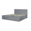 Linen Side Lift Up Storage Bed Frame Ottoman Divan Base free Headboard in Grey