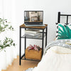Industrial Side Table Metal Bedside Nightstand Shelf Storage Plant Lamp Stand
