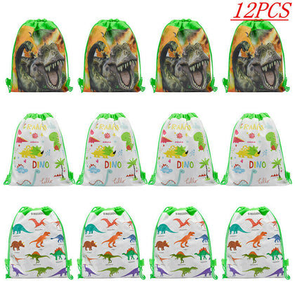 12PCS Personalised Custom Dinosaur Boys Girls Drawstring PE Swimming School Bag