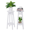 2PCS Tall Wood Plant Stand White Plant Table Indoor Flower Pot Holder Porch Home