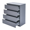 Grey Chest of Drawers Bedside Table Cabinet 4 Drawer Bedroom Storage Furniture
