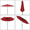2.7M Garden Parasol Outdoor Sun Shade Banana Umbrella Hanging Cantilever Red