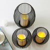 Romantic Metal Cage Table Lamp 2pcs Battery Powered LED Night Lights Candlestick