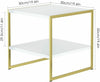End Table 2 Tiers Side Table Square Nightstand Living Room Table 50x50x50cm