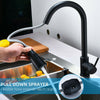Kitchen Sink Taps Pull Out Spray Mixer Single Lever Swivel Black Spout Brass Tap