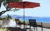 Mondeer 2.7M/3M Garden Parasol Umbrella Round Sun Shade Crank Tilt Red/Beige