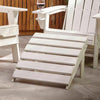 White Adirondack Footstool, Slatted Wooden Outdoor Garden Chair Footrest