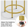 Round Side Table with Glass Top, Gold End Table with Metal Frame for Living Room