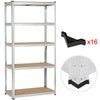 5 Tier Metal Garage Shelving Units Racking Boltless Storage Shelves 180x90x40cm