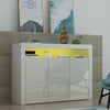 Sideboard 3 Doors Cabinet Cupboard Matt Body and High Gloss Doors RGB LED Light