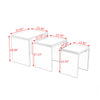 Nest of Tables Set of 3 Nesting Tables High Gloss Coffee Table MDF Wood End Side