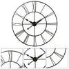 60cm Large Metal Skeleton Indoor Garden Wall Clock Big Roman Numerals Open Face