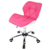 Cushioned PU Leather Computer Desk Office Study Chair Chrome Legs Lift Swivel