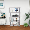 5 Tier S-Shaped Bookshelf Bookcase Shelf Storage Wood Furniture for Home Office