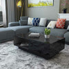 Modern High Gloss Coffee Table With Storage Drawers RGB LED Living Room Wooden