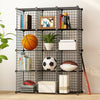 16 Metal Wire DIY Storage Cubes Bookcase Shelving Unit Wardrobe Display Black.