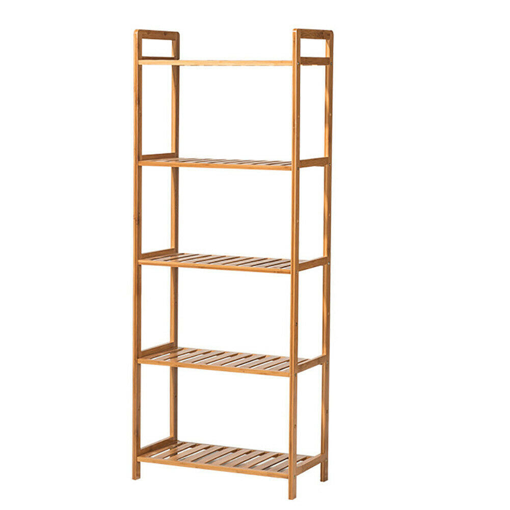 3/4/5 Tier Bamboo Wood Ladder Storage Display Unit Plant Flower Book Shelf Rack