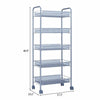 5 Tier Kitchen Trolley Carts Rack With Wheels Storage Shelf Removable Storage UK