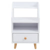 4Tier White Nightstand Bedside Table Side End for Small Space Open Storage Shelf
