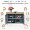 Grey Shoe Cabinet Hallway Seat Bench Organizer Vintage Storage Unit Entryway