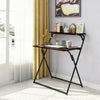 Study Coffee Table Foldable Computer Desk Laptop Double Layers Dark Walnut New
