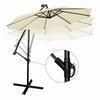 Mondeer 3M Garden Banana Parasol Cantilever Parasol Crank Handle with Solar LED