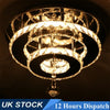 Luxury 36W LED Crystal Ceiling Light Flush Mount Crystal Chandelier Warm White