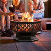 61cm Outdoor Fire Pit for Garden/Backyard BBQ/Camping Bonfire Patio Heater Blcak