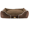 Washable Plush Dog Bed Soft Comfy Cat Pet Basket Non-slip with Removable Cushion