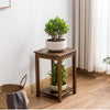 Industrial End Table Retro Rustic Carving Side Table Bonsai Flower Plant Shelf