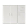 Modern White Buffet Cabinet Sideboard Cupboard Unit Storage With Drawers & Doors