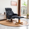 Executive Swivel Lounge Recliner Chair High Back &Footstool Armchair Padded Sofa