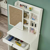 Modern Dressing Table w/1 Drawers Sliding Mirror Stool Makeup Desk Vanity Set UK
