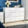 Stratford Wide Chest of 6 Drawers White Bedroom Storage Drawers Metal Runners
