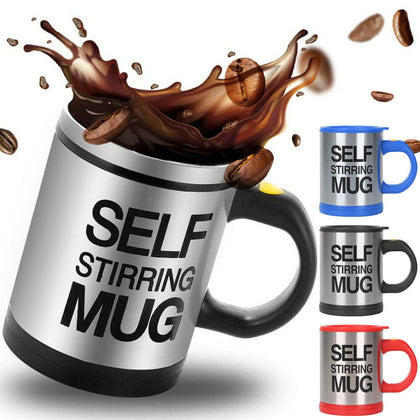 Self Stirring Mug Birthday Present Home Office Mixing Tea Coffee XMAS GIFT UK