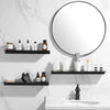 Large Industrial Style Round Wall Mirror Brushed Black Metal Frame 60cm Mirror