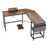 L-Shaped Computer Desk Large Corner Table Workstation with Shelf/Bag/CPU Stand