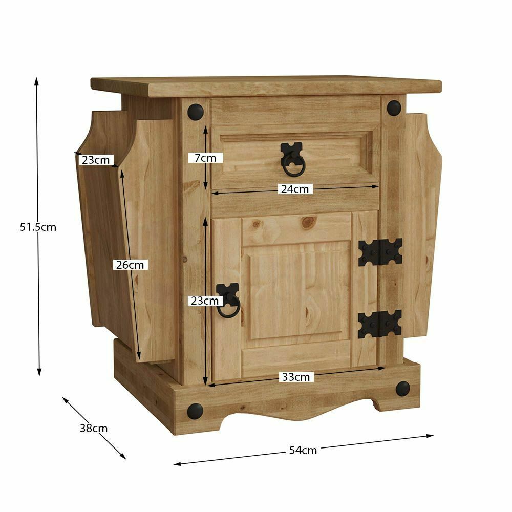 Corona Magazine Table 1 Drawer Mexican Solid Waxed Pine Cupboard Unit Furniture