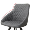 2× Retro Dining Chairs Grey PU Faux Leather Luxury Padded Seat Home Restaurant