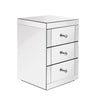 Mirrored Glass Bedside Table Storage Cabinet Unit Nightstand Chest of 3 Drawers