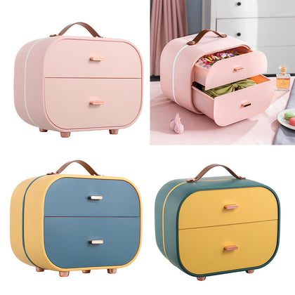 2 Drawers Case Plastic Jewelry Beads Box Makeup Organizer Divider Storage Holder