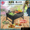 Portable Folding Charcoal BBQ Barbecue Grill Charcoal Outdoor Garden Stove Black