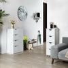 Free Standing Entryway Cabinet Bathroom Storage Organizer Rack 4 Drawers + Door