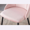Set of 2 Velvet Dining Chairs Soft Padded Seat Metal Legs Modern Office Kitche您