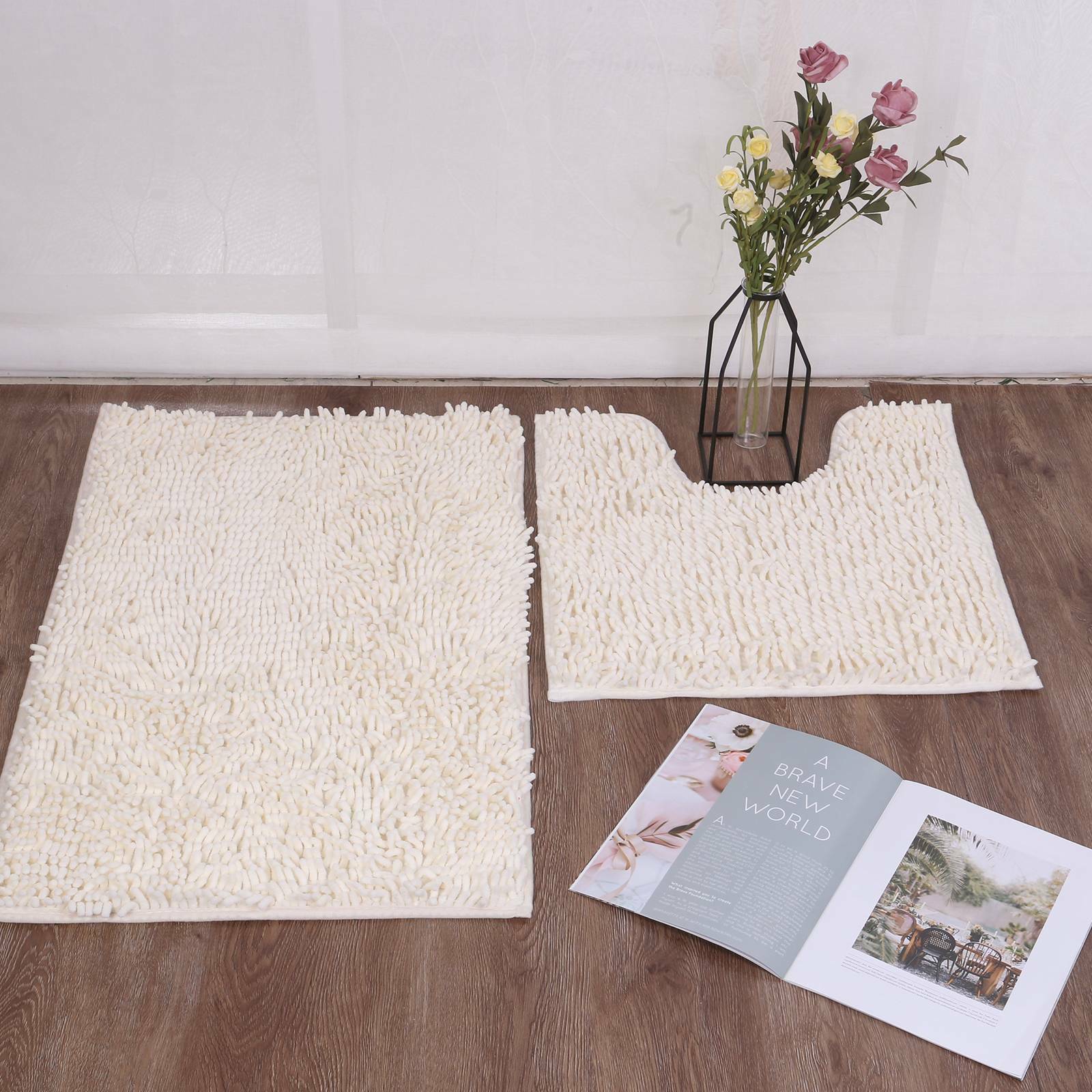Couples Home Anti Slip Toilet Carpet Bathroom Mat Set Soft Toilet