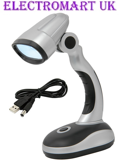 12 LED USB OR BATTERY POWERED PORTABLE TABLE DESK READING WORKLIGHT LIGHT LAMP