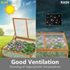 Wood Cold Frame Portable Green House Indoor Outdoor Raised Plants Bed Protection