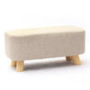 Linen Fabric Padded Stool Bench Footstool Pouffe Living Room Bedroom Footrest